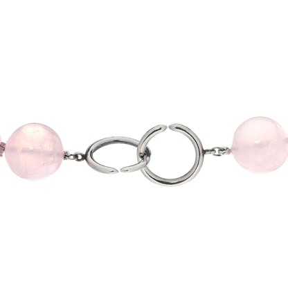Tiffany Sterling Silver Rose Quartz Bead Necklace 3 of 3
