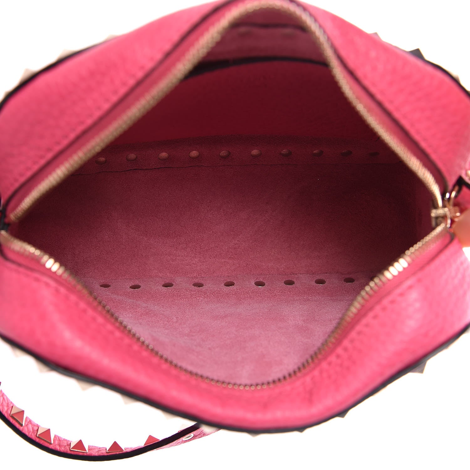 Valentino Garavani Pebbled Calfskin Rockstud Camera Crossbody Bag Peony 7 of 12