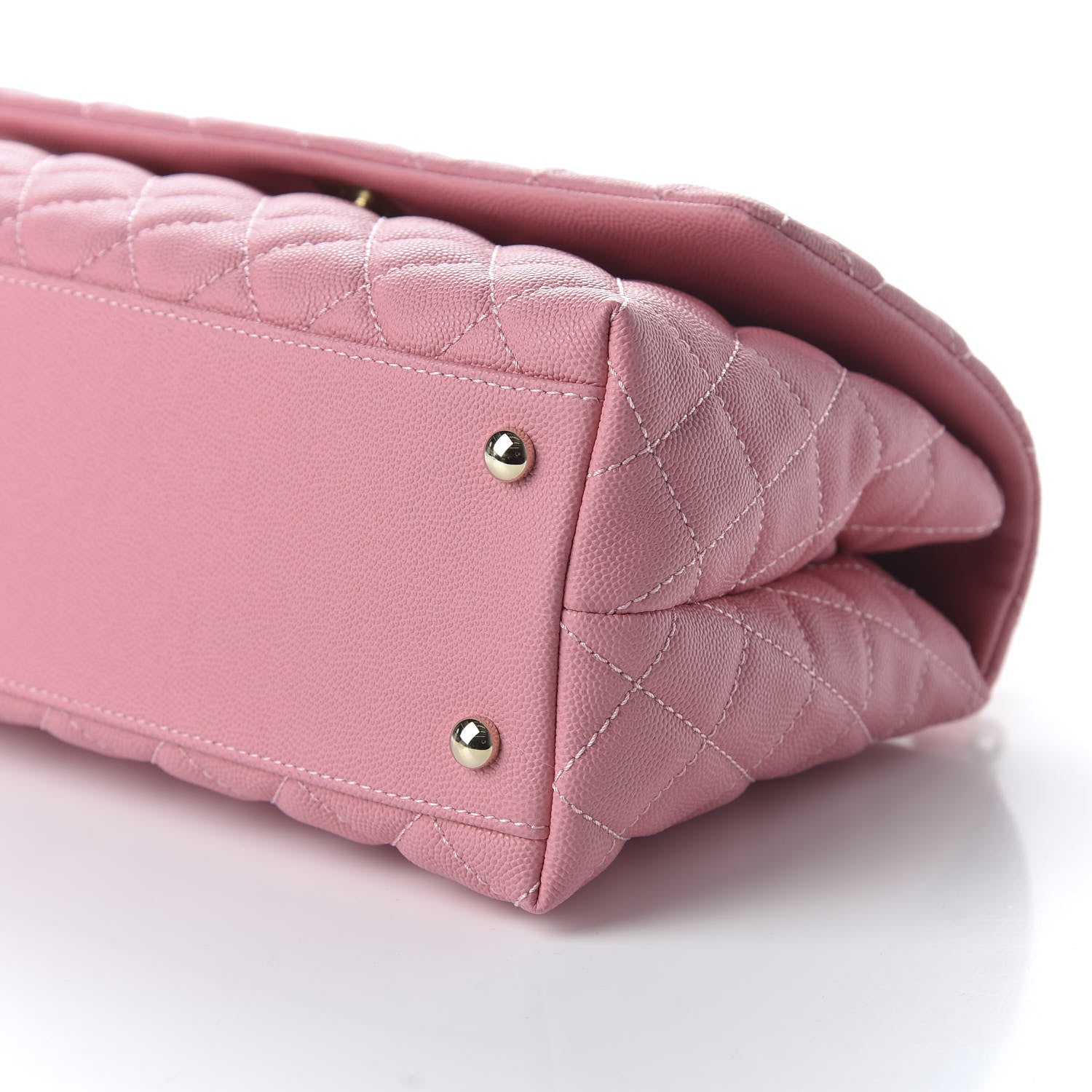 Chanel Caviar Quilted Small Coco Handle Flap Rose 7 of 10