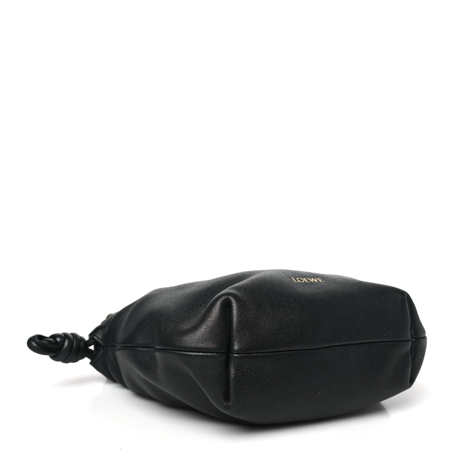 Mellow Nappa Donut Chain Mini Flamenco Knot Clutch Black