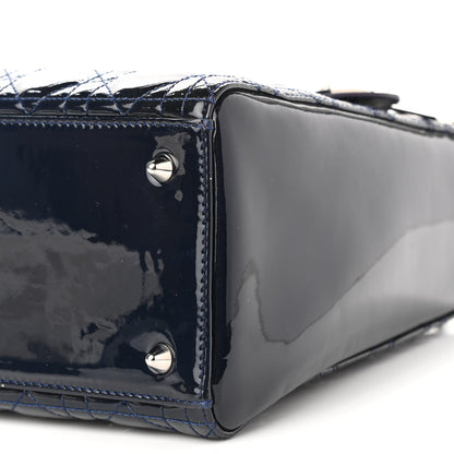 Christian Dior Patent Cannage Medium Lady Dior Navy Blue 9 of 11