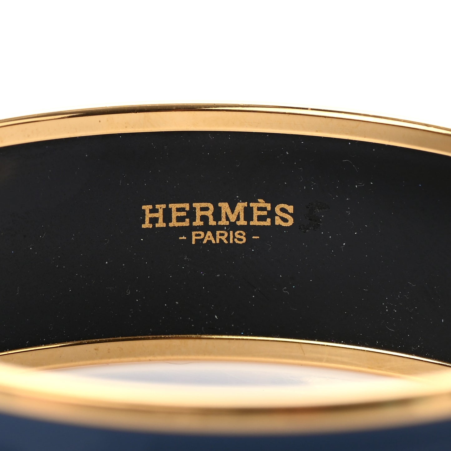 Enamel Wide Printed Sellier Bracelet 65 Bleu De Genes
