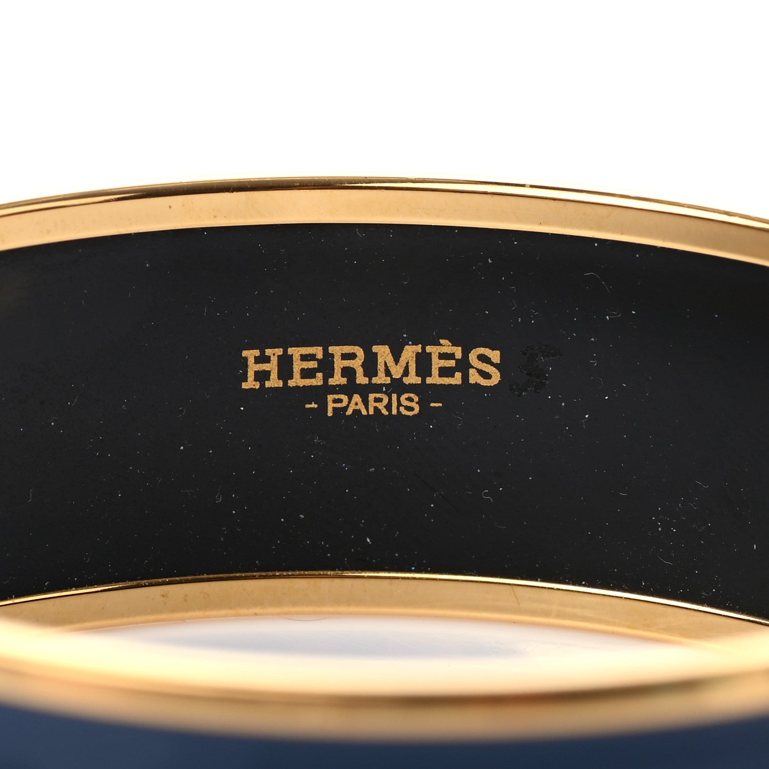Hermes Enamel Wide Printed Sellier Bracelet 65 Bleu De Genes 4 of 6