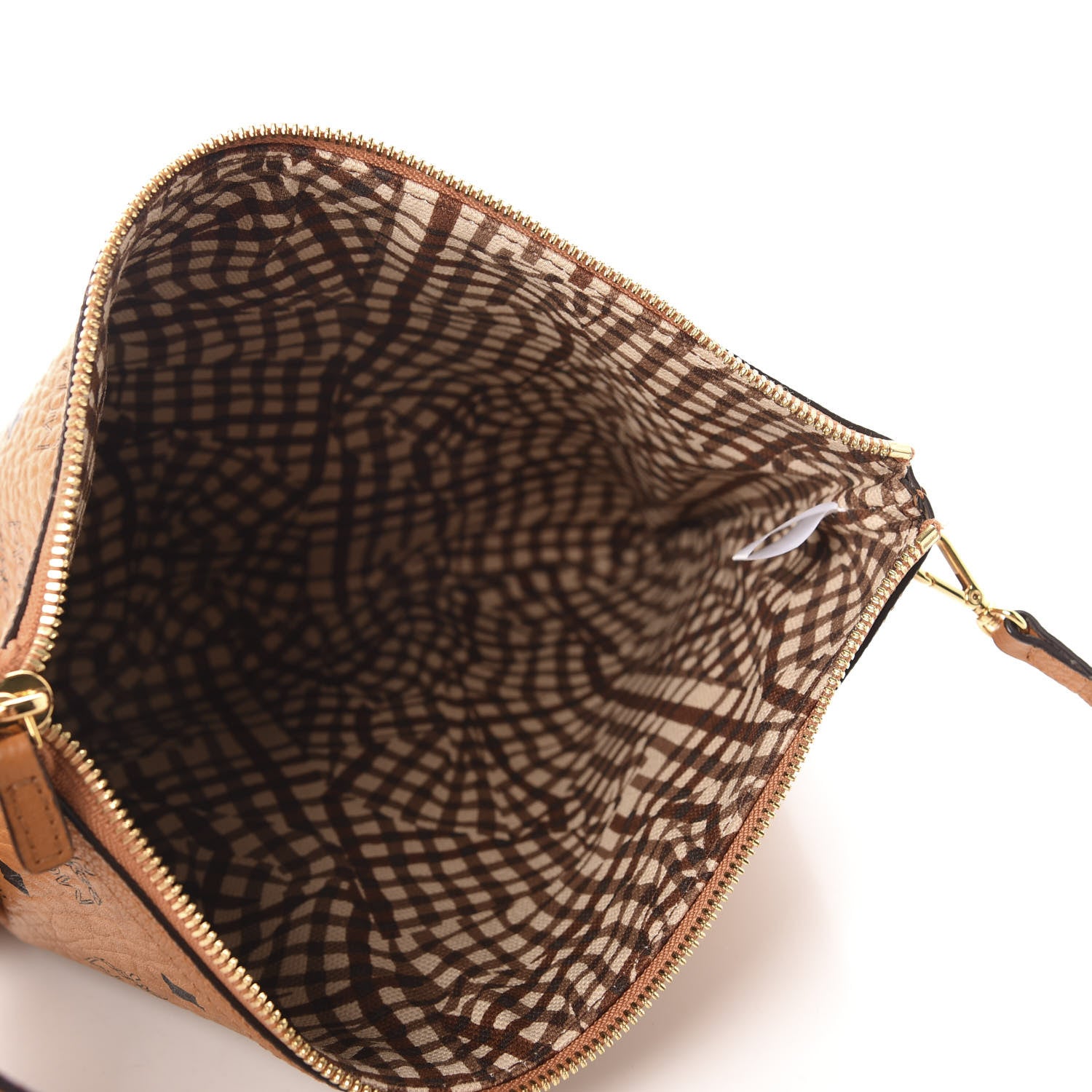 MCM Visetos Liz Shopper Tote Pouch Cognac 5 of 10