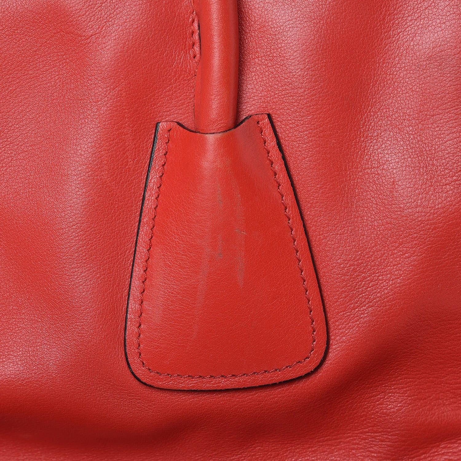 Prada Glace Calfskin Twin Pocket Tote Fuoco 13 of 22
