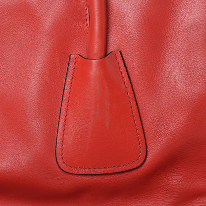 Prada Glace Calfskin Twin Pocket Tote Fuoco 13 of 22