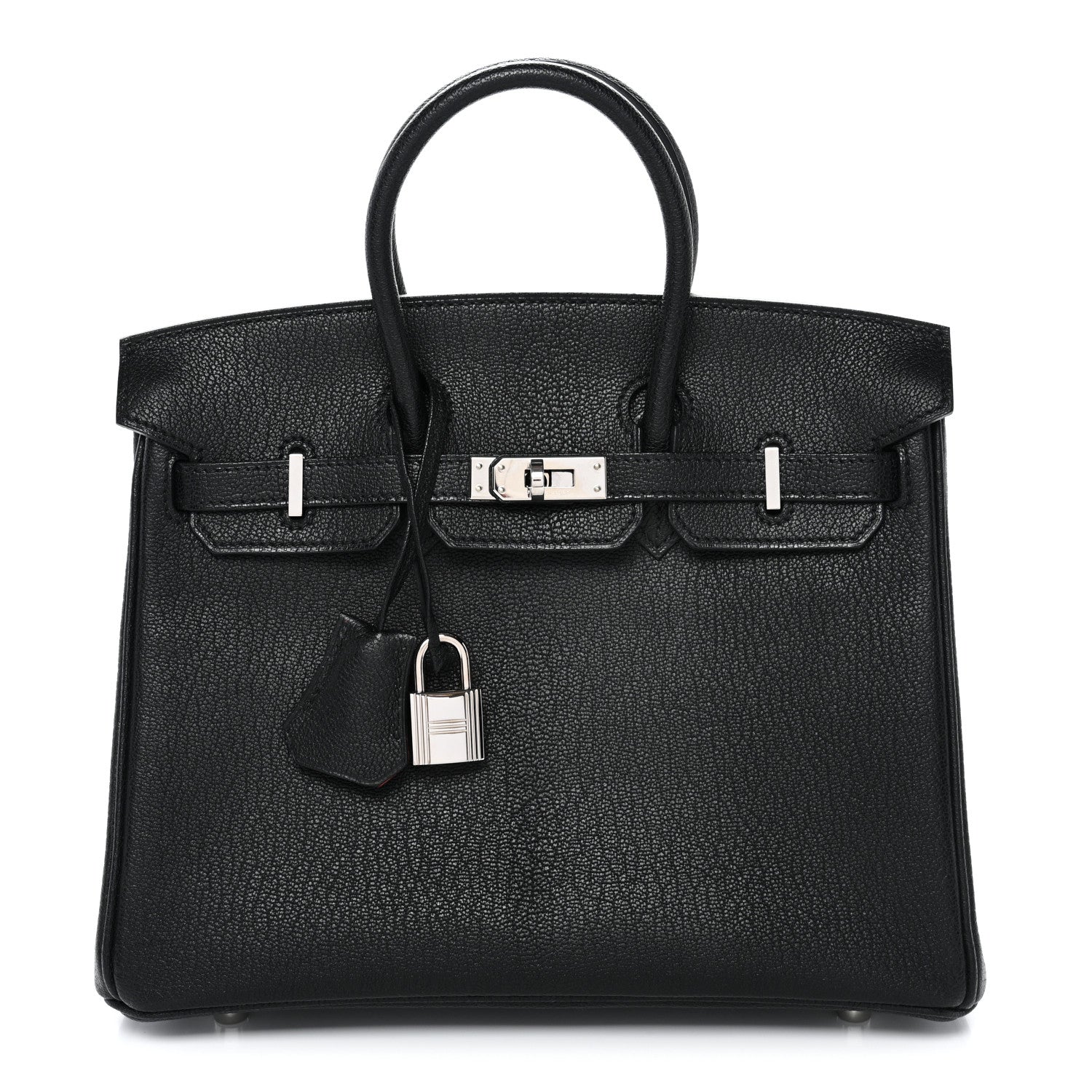 Hermes Chevre Mysore Horseshoe Birkin 25 Black Rouge Casaque 1 of 11