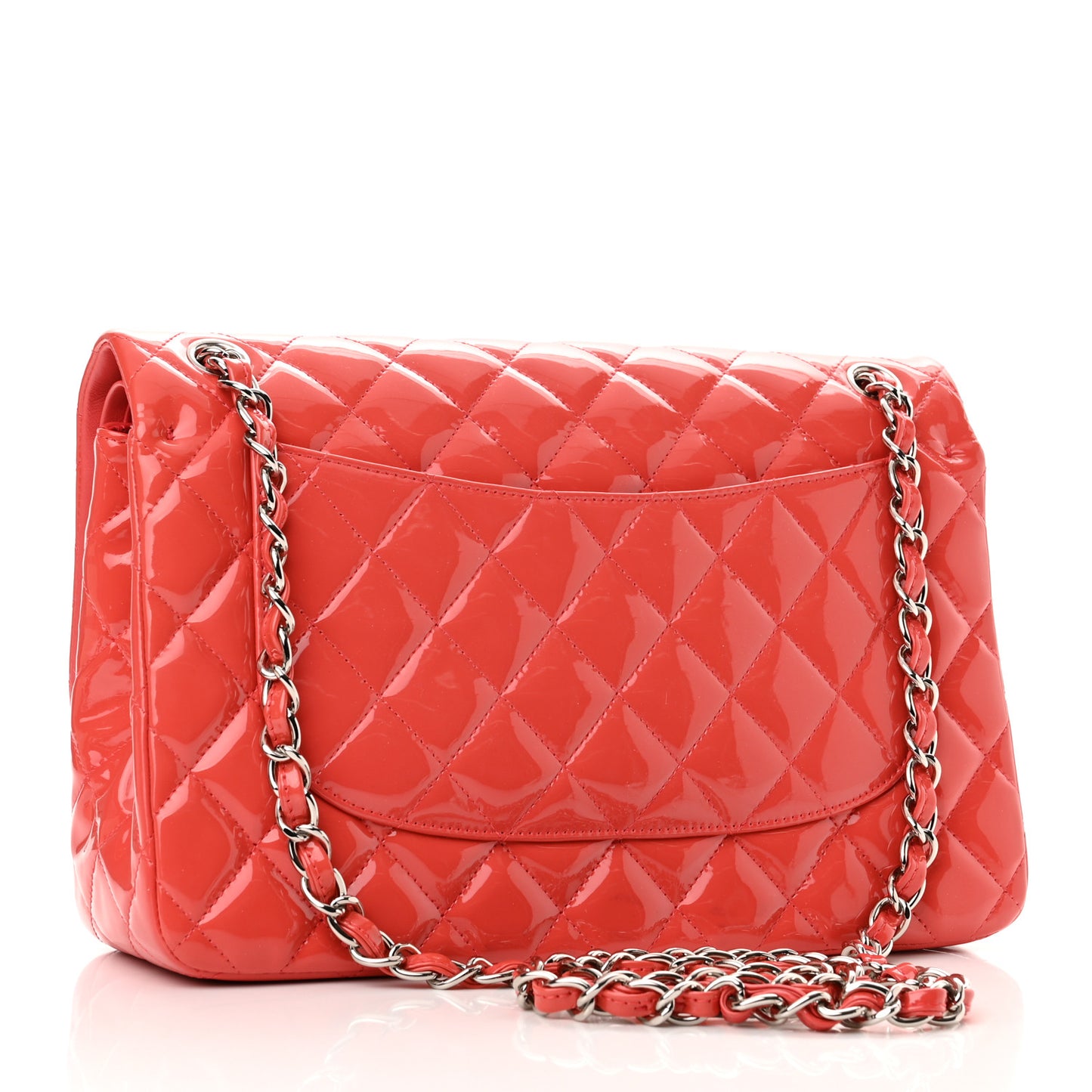 Patent Quilted Jumbo Double Flap Coral