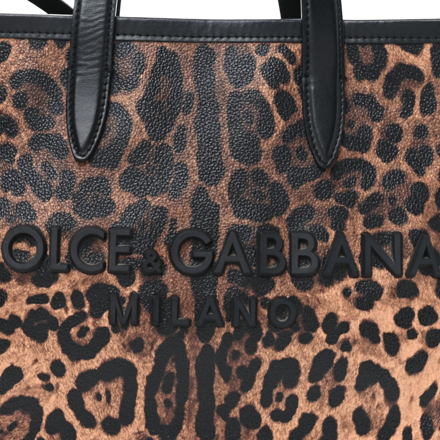 Dauphine Leopard Logo Market Bag Black