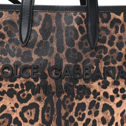 Dolce & Gabbana Dauphine Leopard Logo Market Bag Black 7 of 9