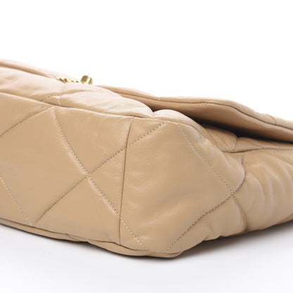Chanel Lambskin Quilted Maxi 19 Flap Dark Beige 8 of 9