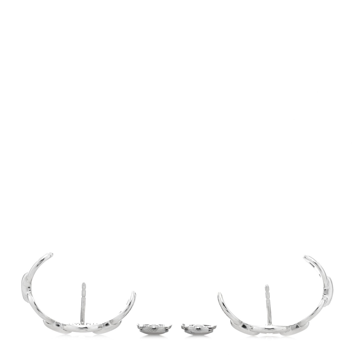 Hermes Sterling Silver Chaine D'Ancre Enchainee Climber Earrings 6 of 10