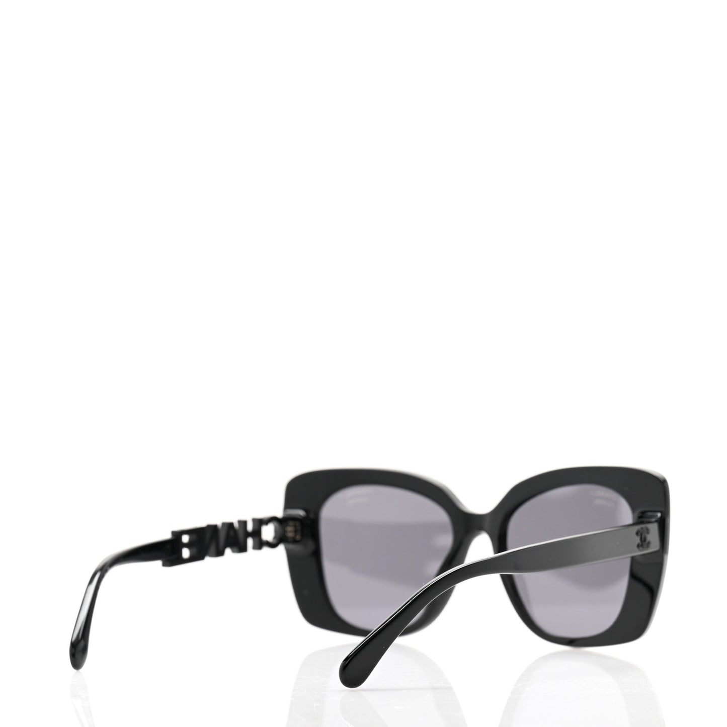 Acetate Strass Polarized Square Sunglasses 5422-B Black