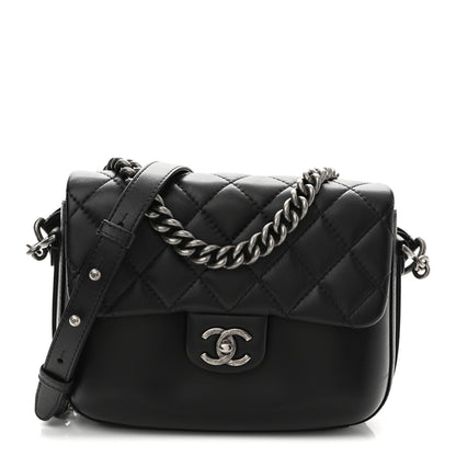 Chanel Calfskin Quilted Medium Rock My Shoulder Flap Black 1 of 11