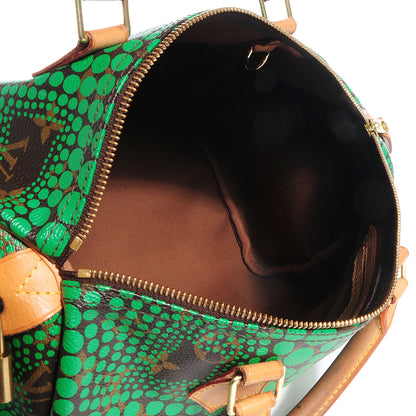 Louis Vuitton Monogram Kusama Town Speedy 30 Green 5 of 7