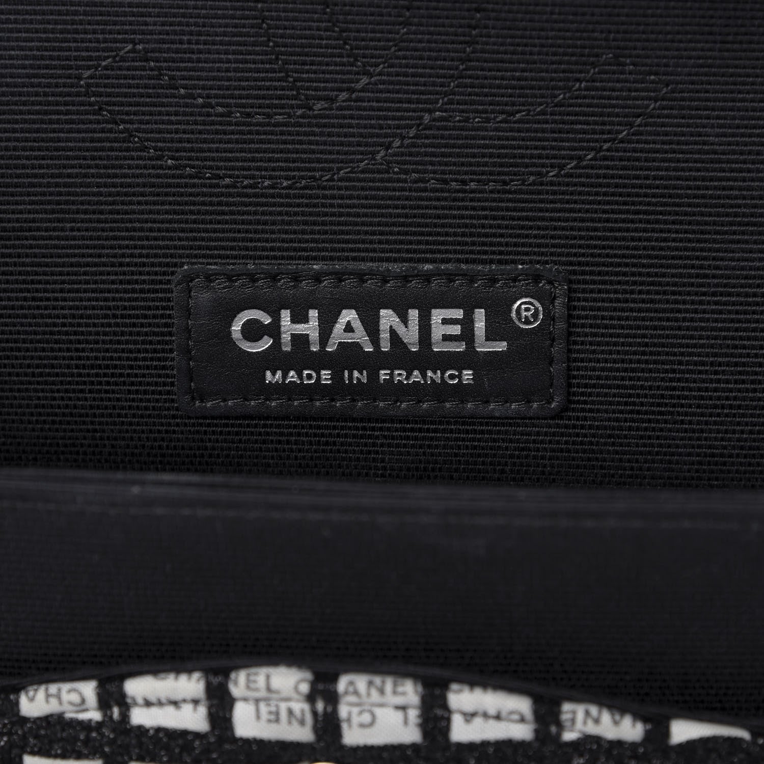 Chanel Ribbon Tweed Medium Double Flap Black White 8 of 8