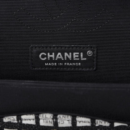 Chanel Ribbon Tweed Medium Double Flap Black White 8 of 8