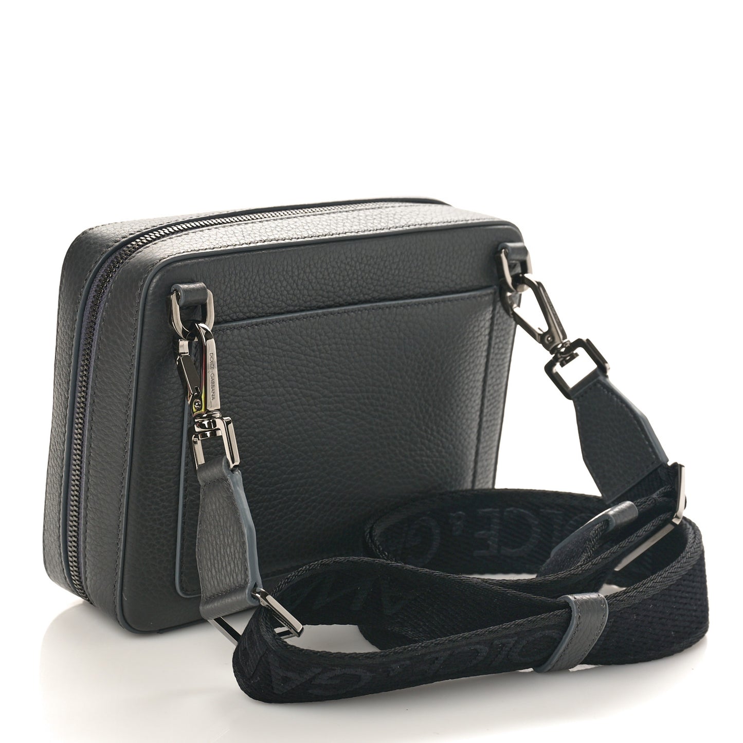 Deerskin Medium DG Logo Camera Crossbody Bag Grey