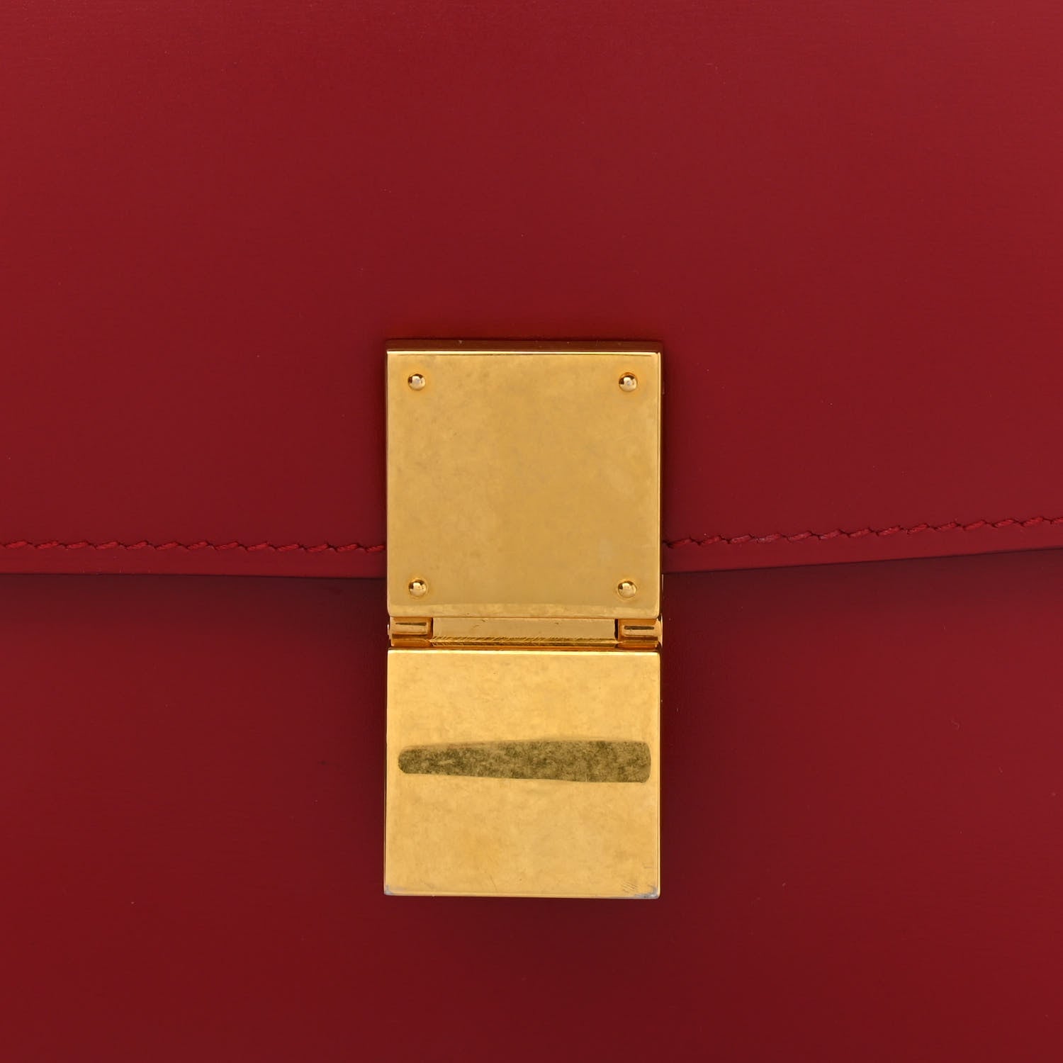 Celine Box Calfskin Medium Classic Box Flap Bag Red 8 of 14