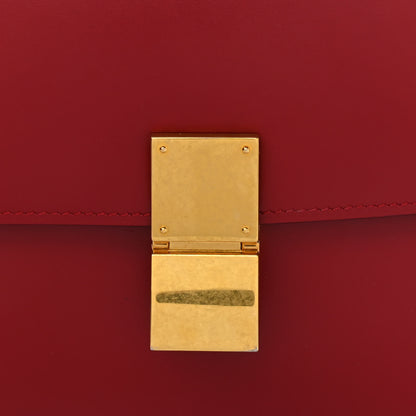 Celine Box Calfskin Medium Classic Box Flap Bag Red 8 of 14