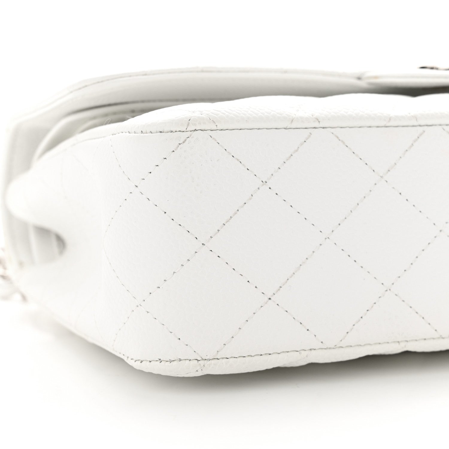 Chanel Caviar Quilted Medium Double Flap White 9 of 15
