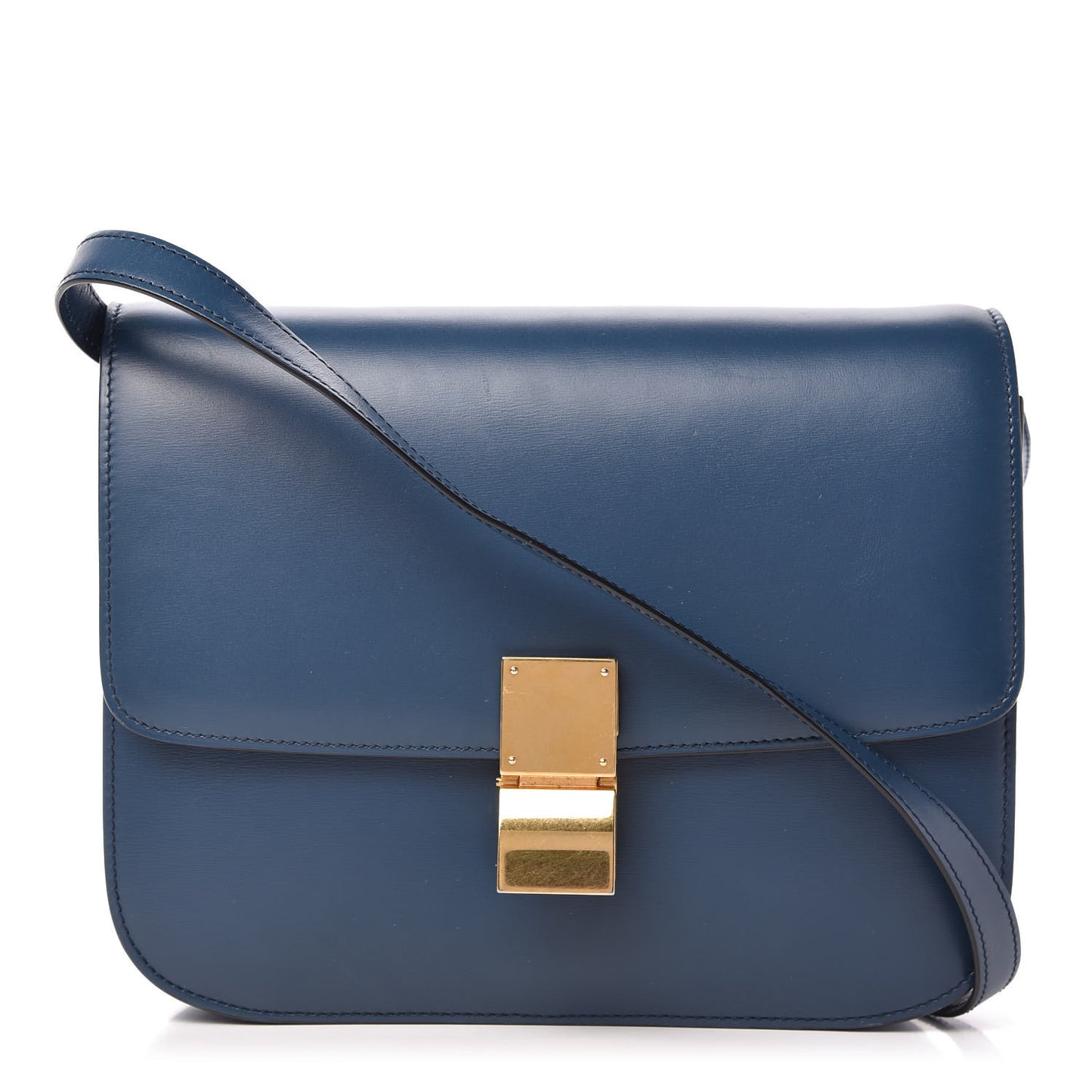 Box Calfskin Medium Classic Box Flap Indigo
