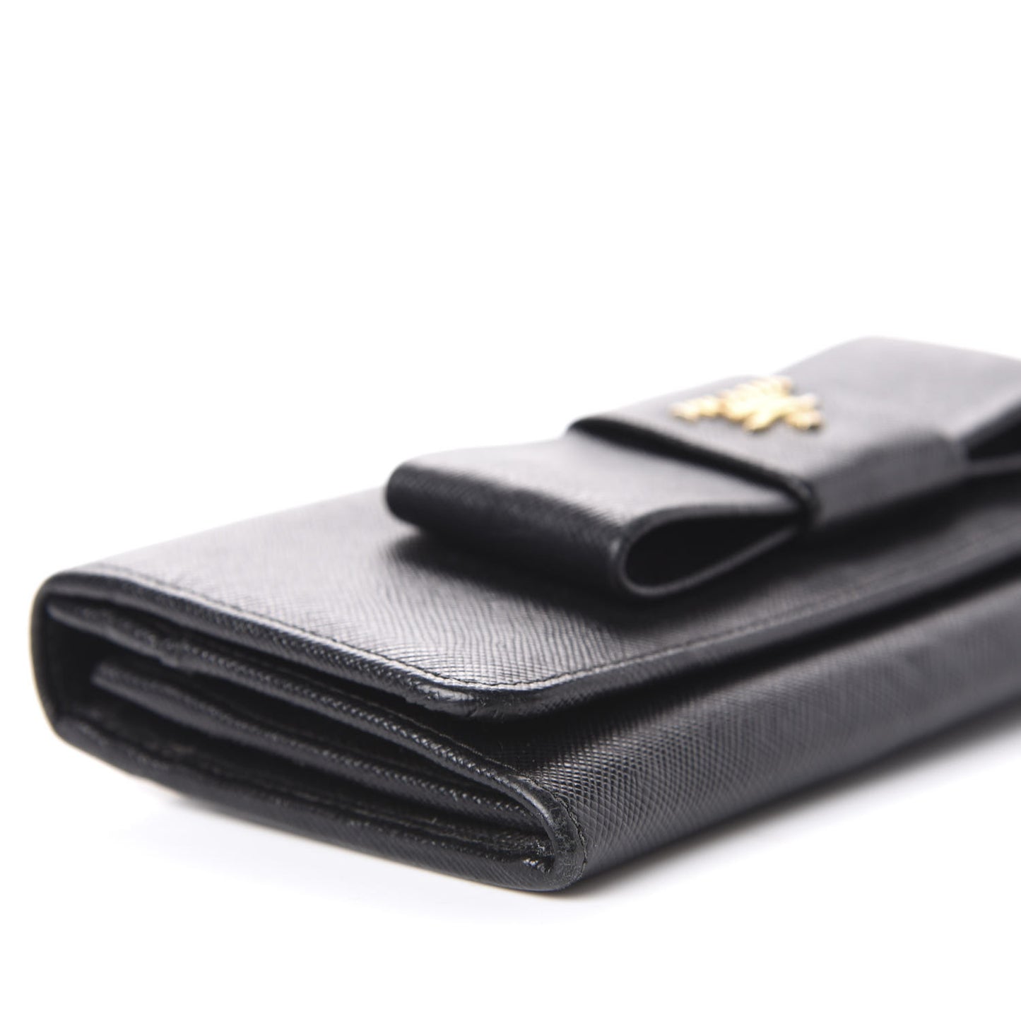 Saffiano Bow Continental Wallet Black