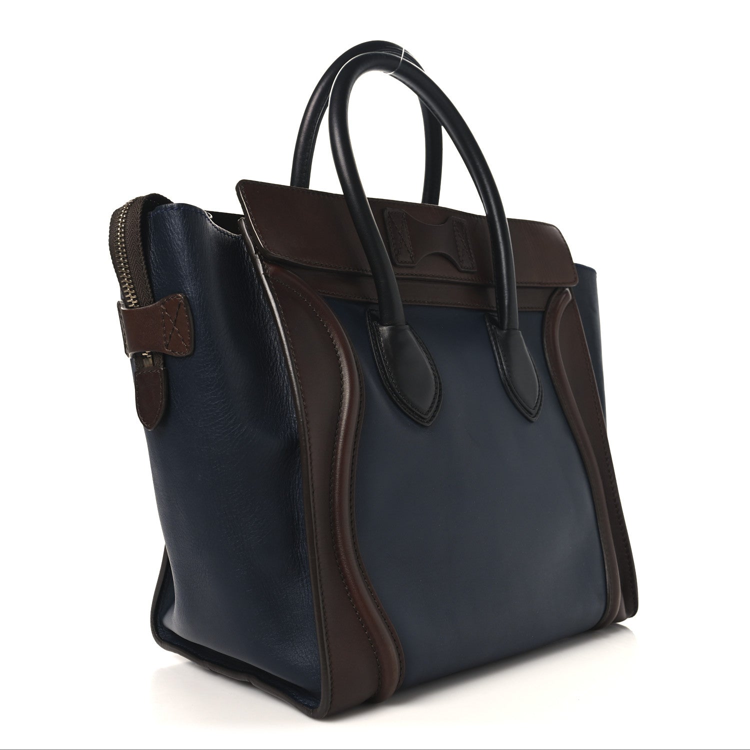 Celine Smooth Calfskin Mini Tri-Color Luggage Navy 3 of 14
