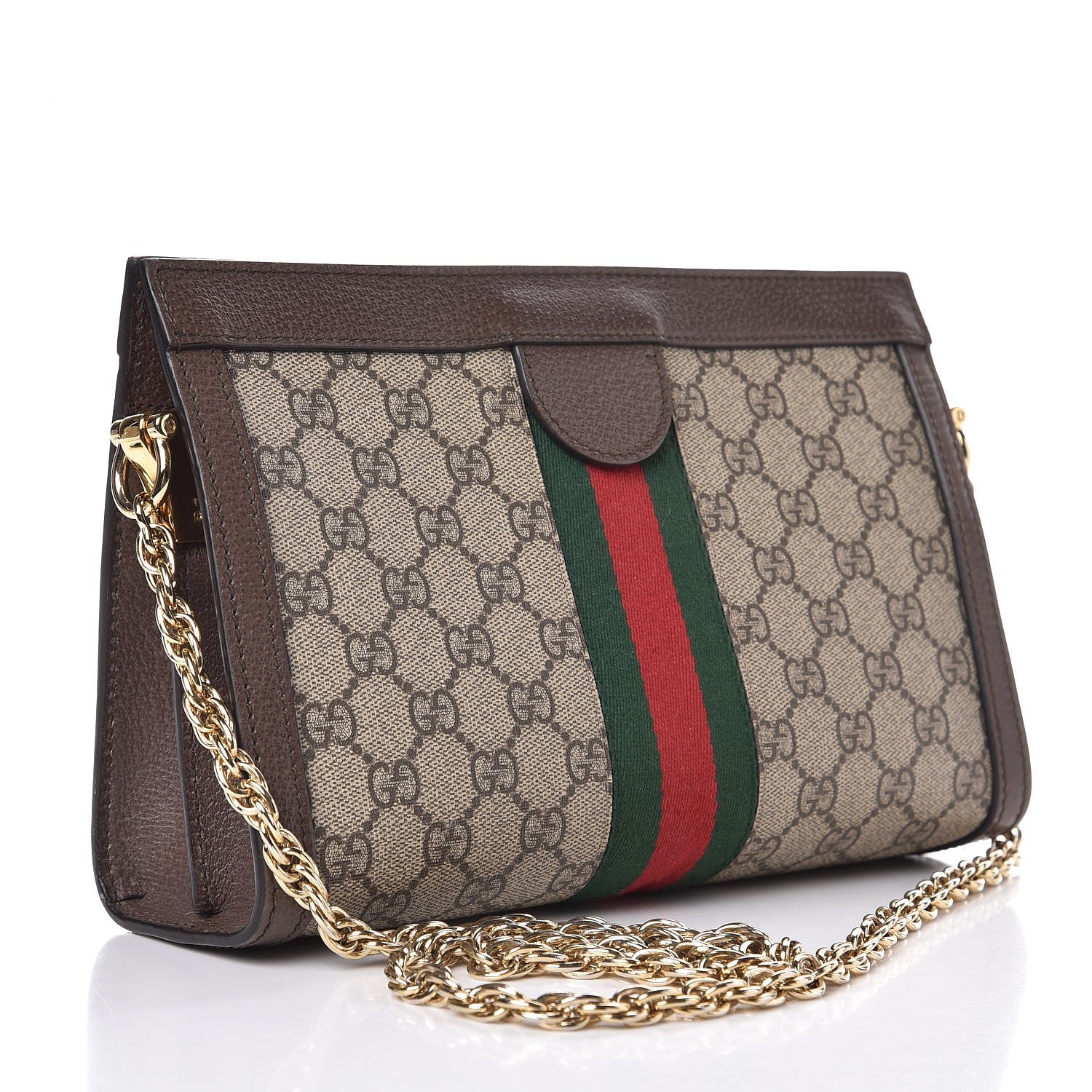 Gucci GG Supreme Monogram Web Small Ophidia Chain Shoulder Bag Brown 3 of 7