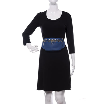 Valentino Garavani Grained Calfskin Rockstud Belt Bag Blu Delft 2 of 9
