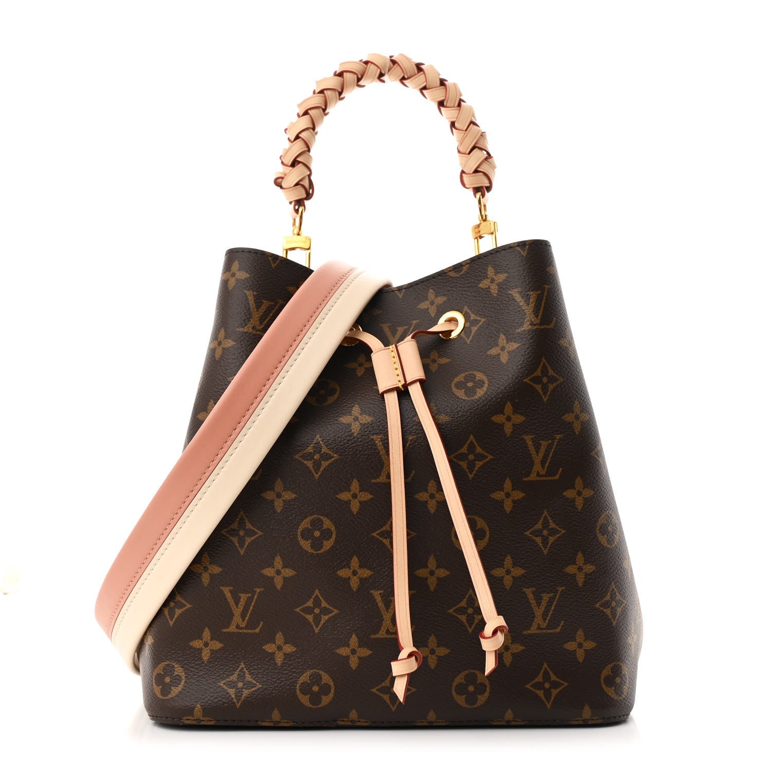 Louis Vuitton Monogram Braided Neonoe MM Peach Cream 1 of 12