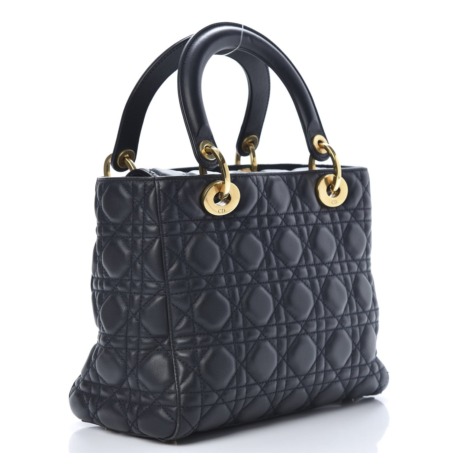 Christian Dior Lambskin Cannage Medium Lady Dior Black 3 of 13