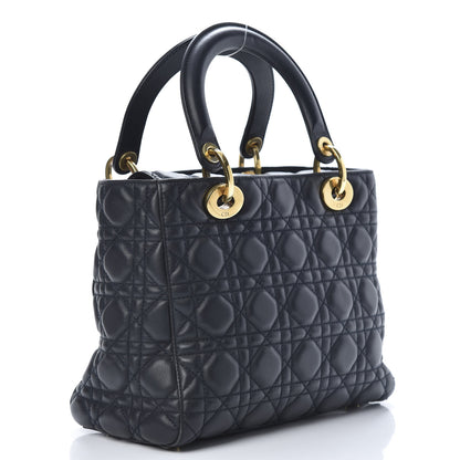 Christian Dior Lambskin Cannage Medium Lady Dior Black 3 of 13