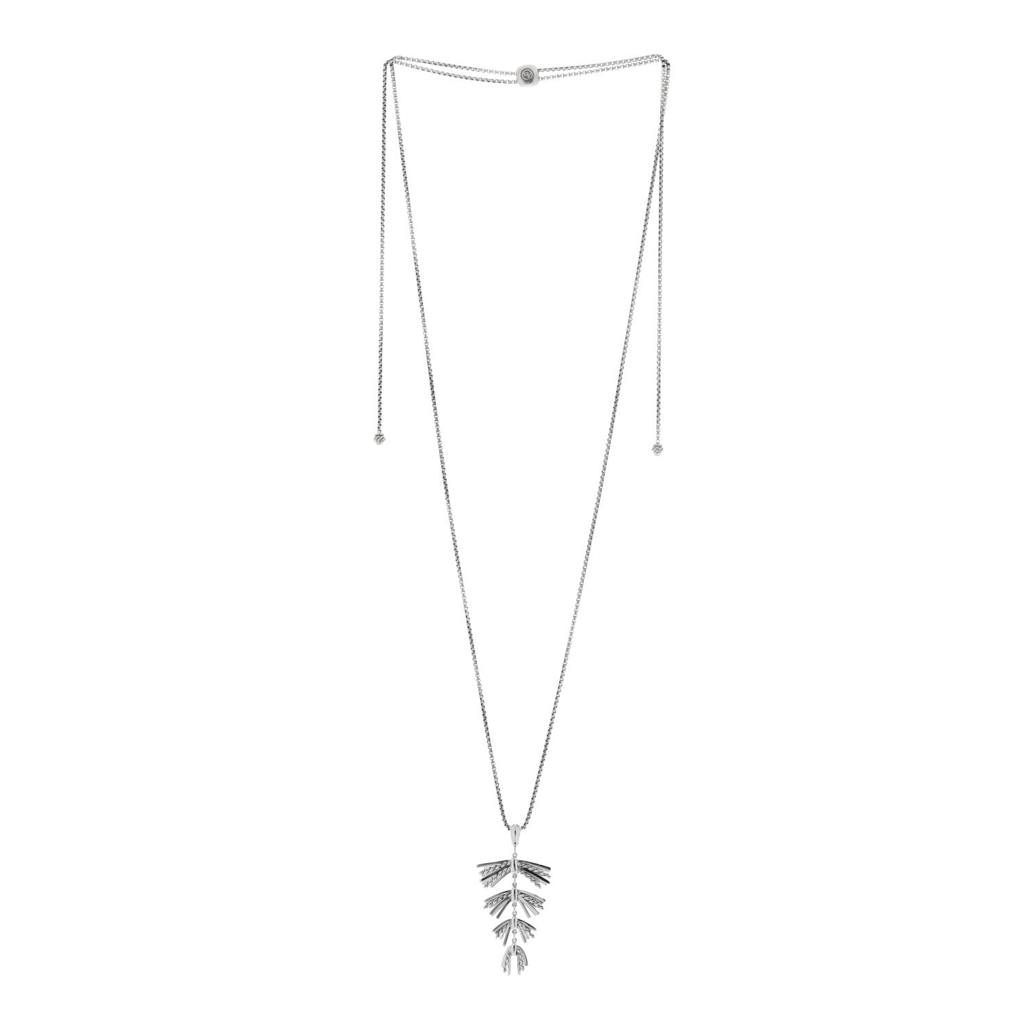 David Yurman Sterling Silver Diamond Angelika Fringe Pendant Necklace 2 of 4