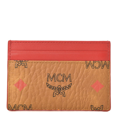 MCM Skyoptic Visetos Spectrum Diamond Card Case Cognac 1 of 6