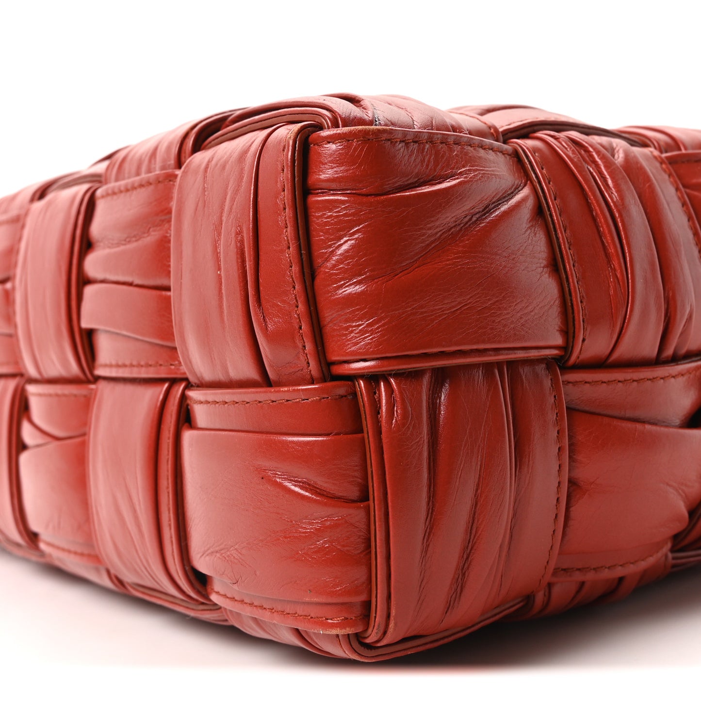 Calfskin Intreccio Plisse Camera Bag Syrup