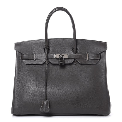 Hermes Taurillon Clemence Birkin 35 Graphite 1 of 35
