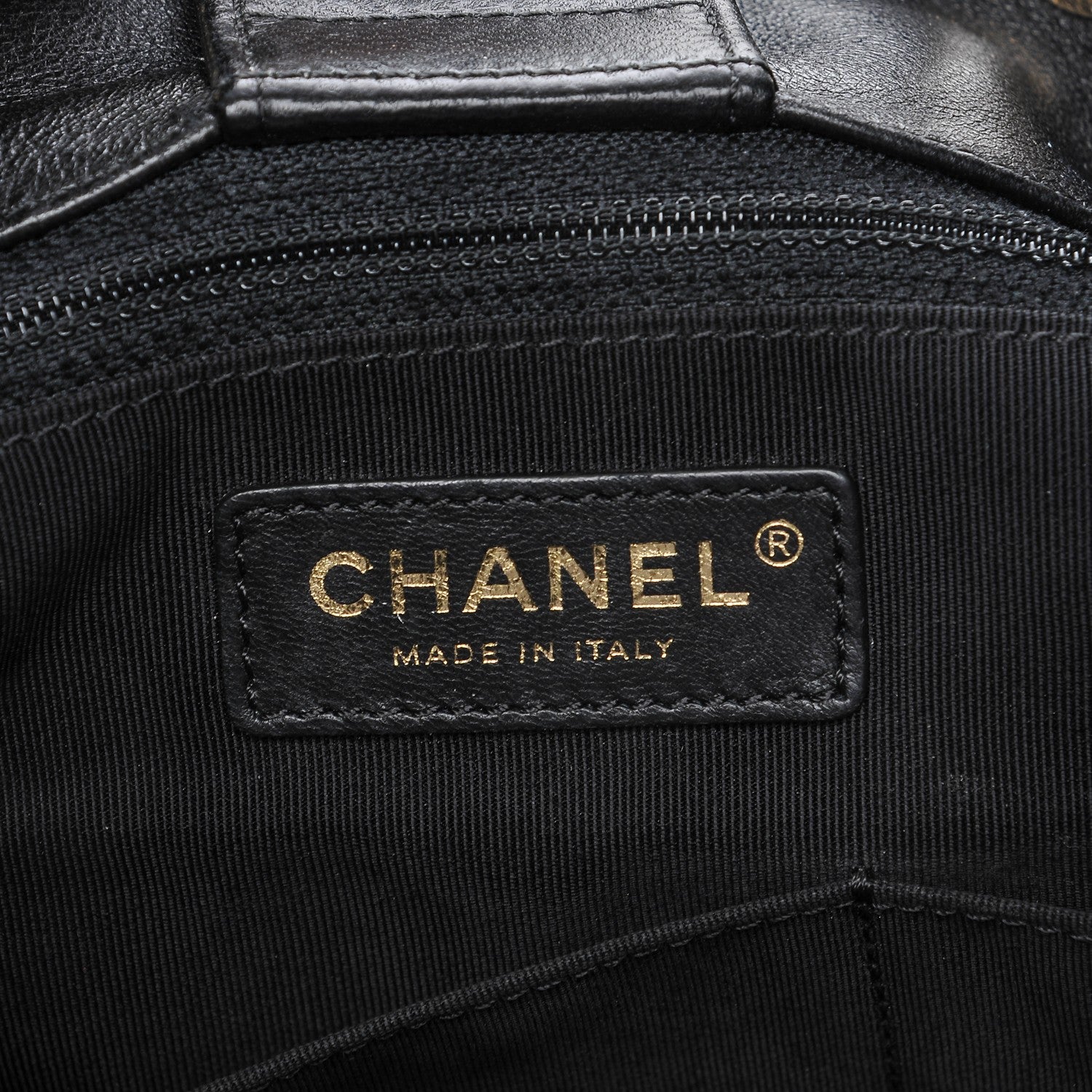 Chanel Lambskin Quilted Large Drawstring Bag Black 7 of 9