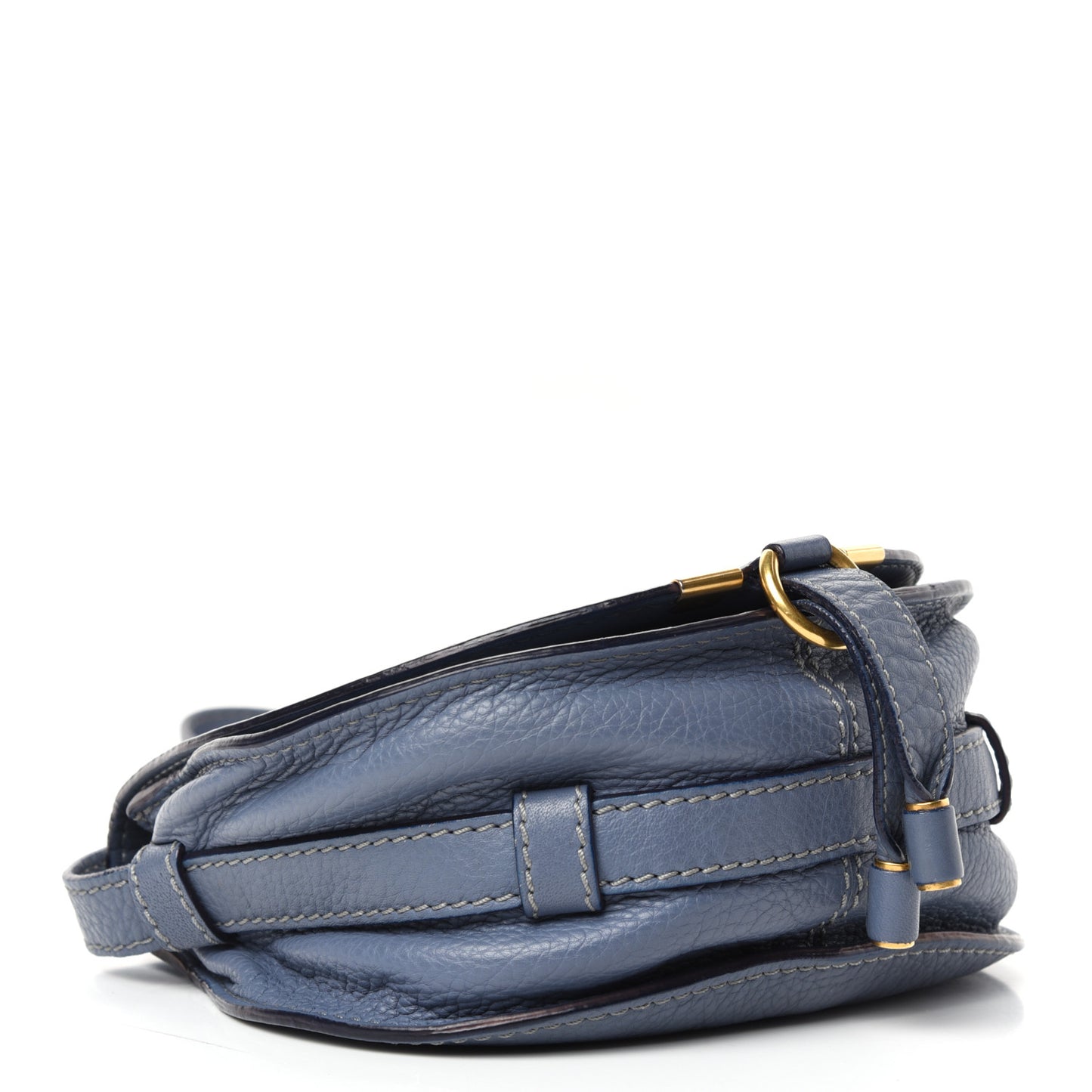 Calfskin Mini Marcie Round Crossbody Bag Street Blue