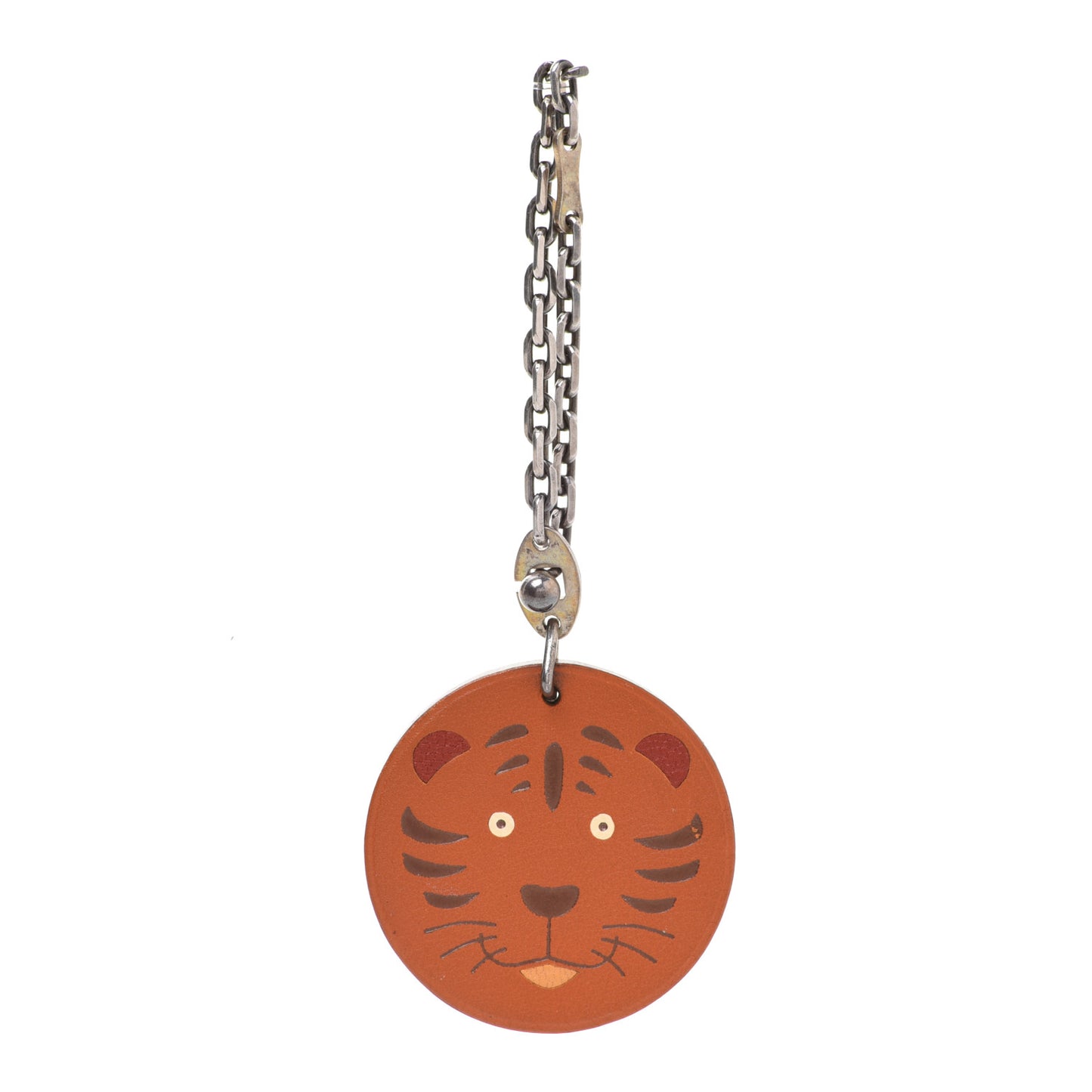 Tadelakt Tiger Key Chain Bag Charm Potiron