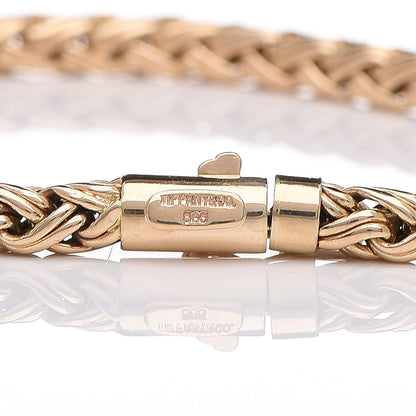 Tiffany 14K Yellow Gold 4mm Russian Weave Braid Bracelet 4 of 7