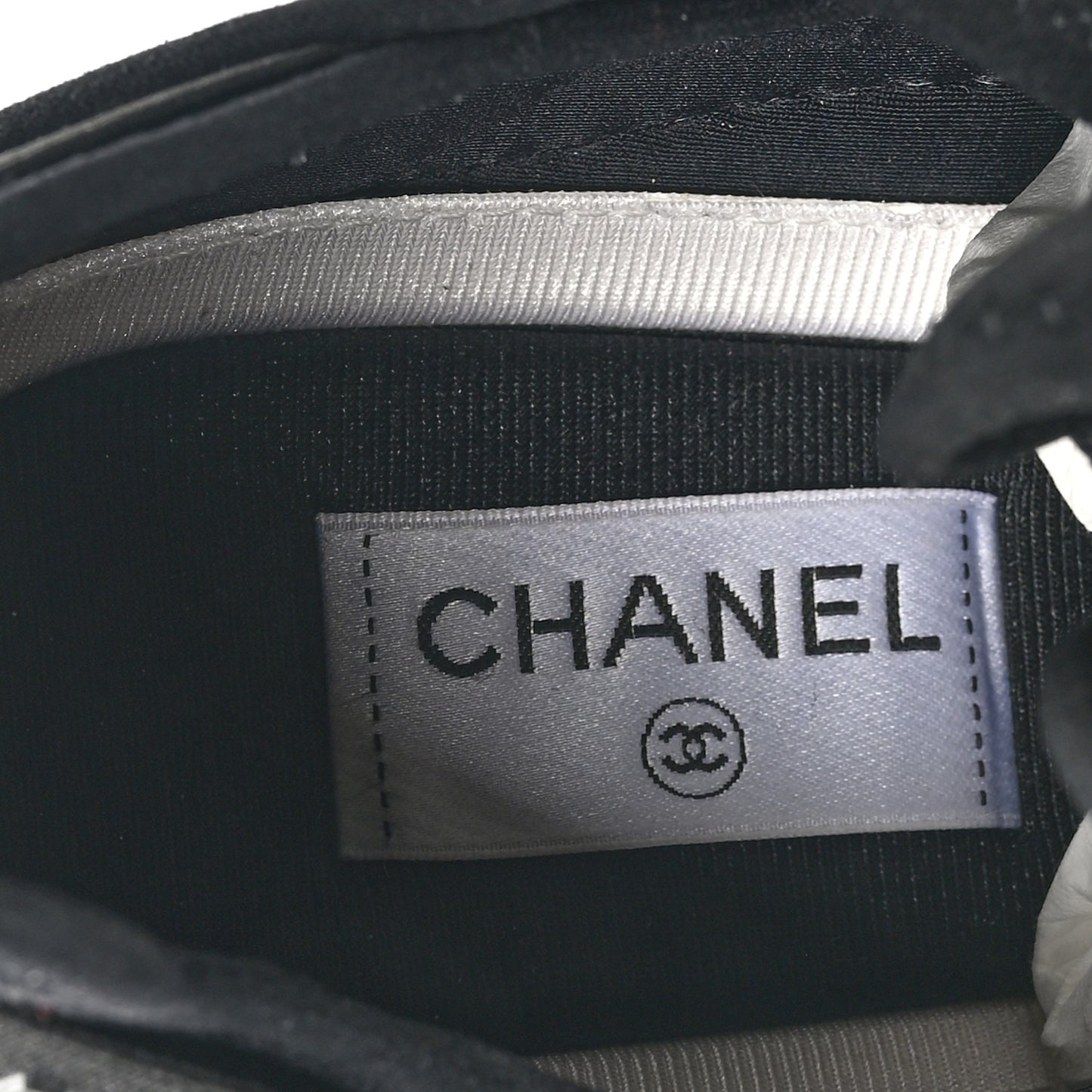 Velvet Calfskin Mixed Fibers CC Sneakers 40.5 Black
