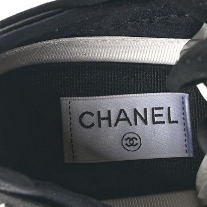 Chanel Velvet Calfskin Mixed Fibers CC Sneakers 40.5 Black 8 of 10