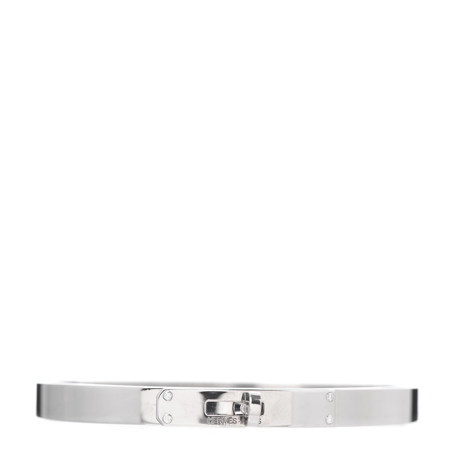 Hermes 18K White Gold Diamond PM Kelly Bracelet SH 1 of 4