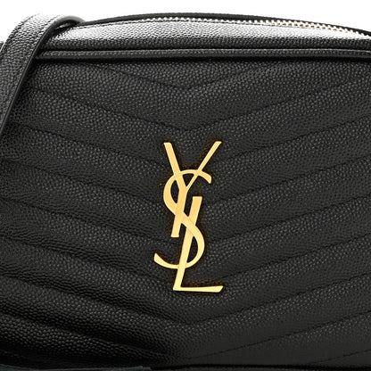 Saint Laurent Grain De Poudre Matelasse Monogram Mini Lou Camera Bag Black 8 of 11