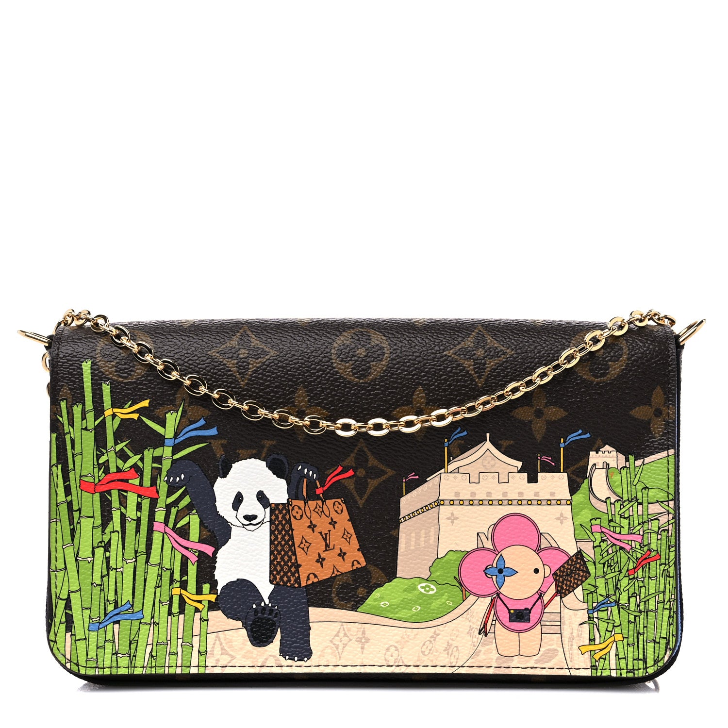 Louis Vuitton Monogram 2021 Christmas Animation China Wall Pochette Felicie Chain Wallet Myosotis Blue 2 of 9