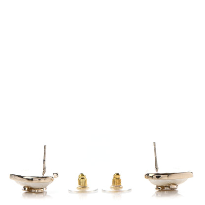 Chanel Pearl CC Heart Earrings Gold 3 of 4