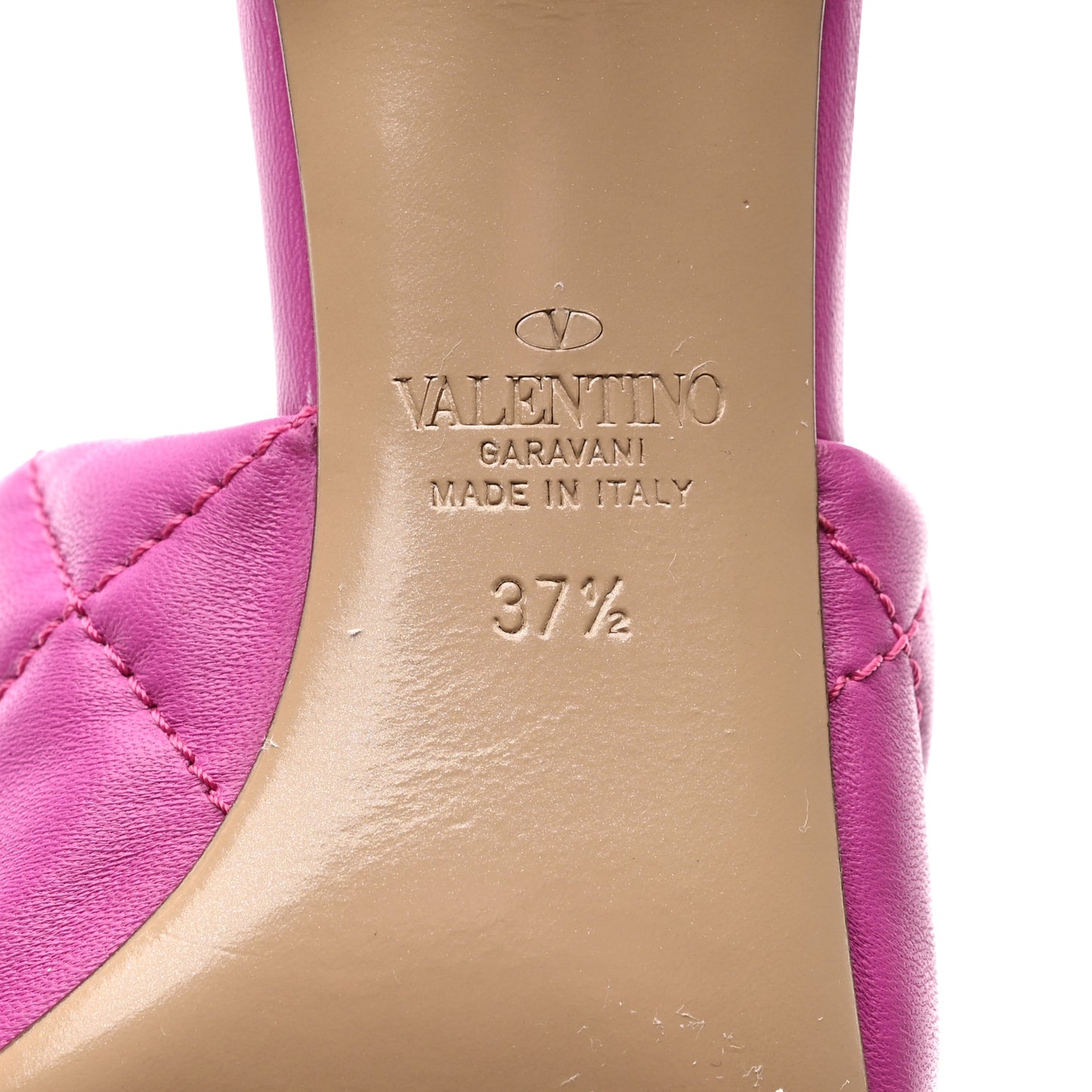 Nappa Quilted Roman Stud 65mm Slide Sandals 37.5 Radiant Orchid