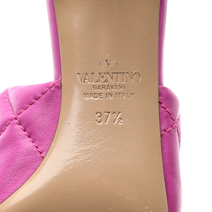 Valentino Garavani Nappa Quilted Roman Stud 65mm Slide Sandals 37.5 Radiant Orchid 8 of 8