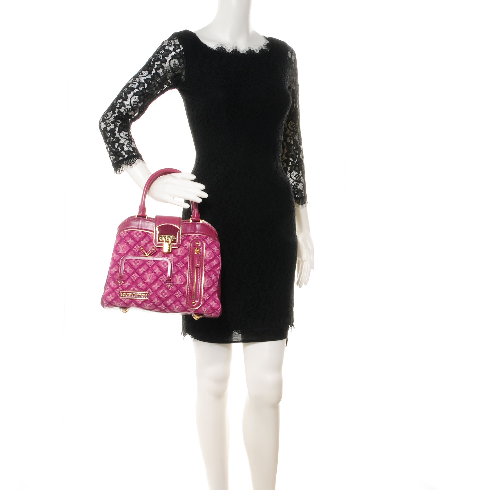 Louis Vuitton Monogram Denim Quilted Linda Fuchsia 2 of 7